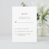 Modern minimalistisch handgeschreven script RSVP kaartje (Staand voorkant)