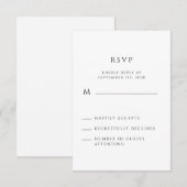 Modern minimalistisch handgeschreven script RSVP kaartje (Voorkant / Achterkant)