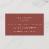 Modern minimalistisch handgeschreven script Rust B Visitekaartje (Achterkant)