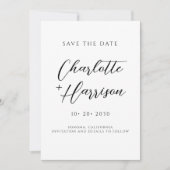 Modern minimalistisch handgeschreven script save the date (Voorkant)
