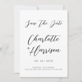Modern minimalistisch handgeschreven script save the date (Voorkant)