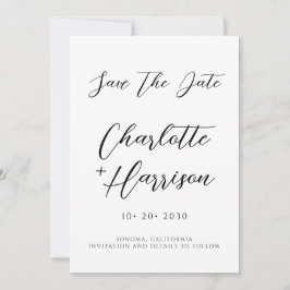 Modern minimalistisch handgeschreven script save the date