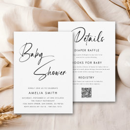 Modern minimalistisch handgeschreven script zwart kaart