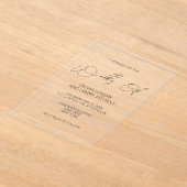 Modern minimalistisch handschrift huwelijk acryl uitnodigingen (Laagn)