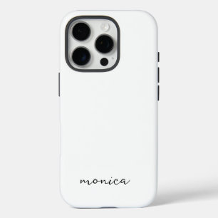 Modern minimalistisch handschrift wit iPhone 16 pro hoesje