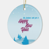 Modern minimalistisch Happy New Year Ornament voor (Links)