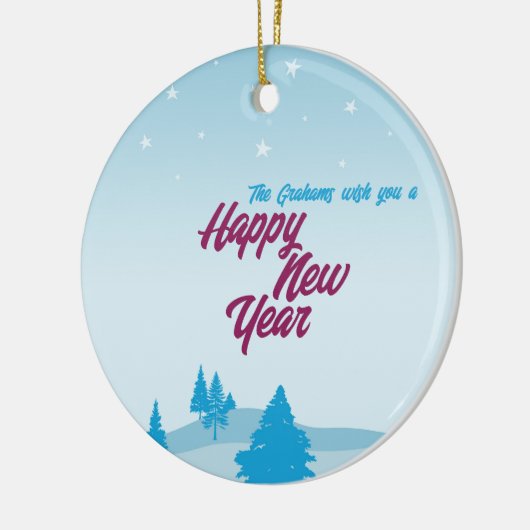 Modern minimalistisch Happy New Year Ornament voor (Links)