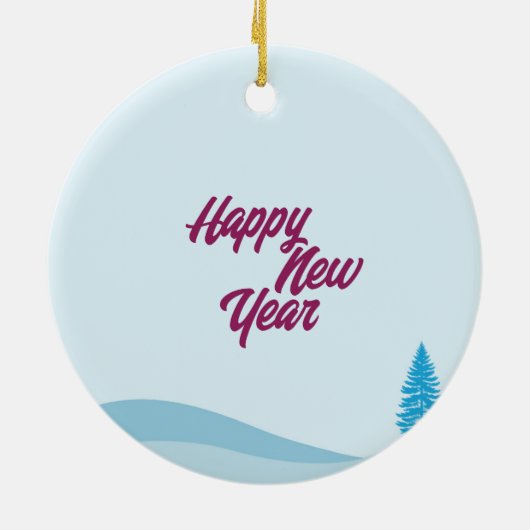 Modern minimalistisch Happy New Year Ornament voor (Achterkant)