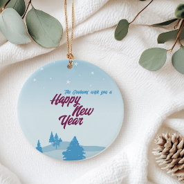 Modern minimalistisch Happy New Year Ornament voor