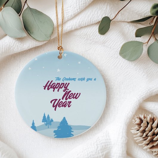 Modern minimalistisch Happy New Year Ornament voor