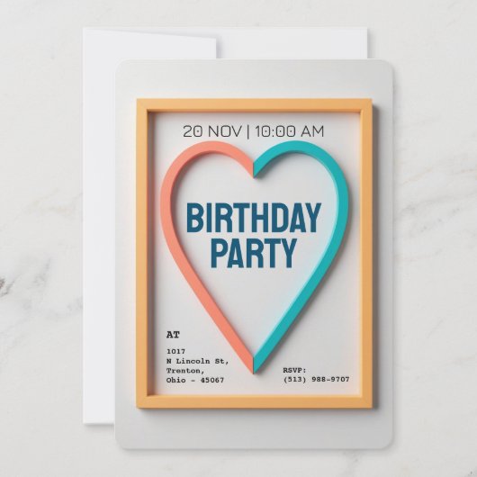 Modern minimalistisch hart gepersonaliseerd kaart (Voorkant)