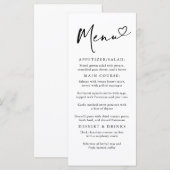 Modern minimalistisch hart typografie menu (Voorkant / Achterkant)