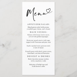 Modern minimalistisch hart typografie menu