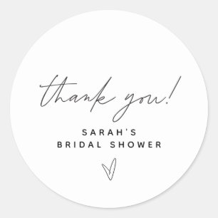 Modern minimalistisch hart Vrijgezellenfeest dank Ronde Sticker