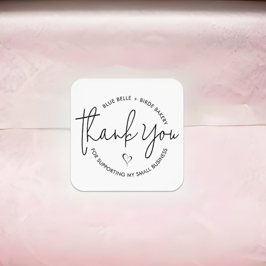 Modern minimalistisch Hartelijk dank voor kleine b Vierkante Sticker