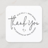 Modern minimalistisch Hartelijk dank voor kleine b Vierkante Visitekaartje (Voorkant)