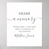 Modern Minimalistisch Herdenkingsfonds Deel Een He Poster (Voorkant)