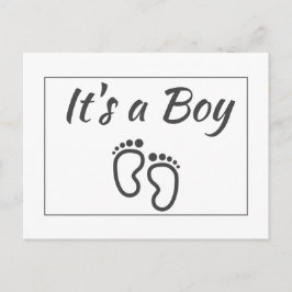 Modern minimalistisch Het is een Boy Aankondiging  Briefkaart