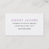 Modern minimalistisch HI hollografisch paars en ro Visitekaartje (Achterkant)