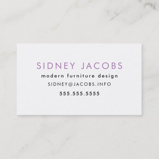 Modern minimalistisch HI hollografisch paars en ro Visitekaartje (Achterkant)