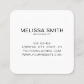 Modern minimalistisch holografisch vierkant Visite Vierkante Visitekaartje (Achterkant)