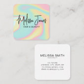 Modern minimalistisch holografisch vierkant Visite Vierkante Visitekaartje (Voorkant / Achterkant)