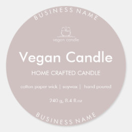 Modern minimalistisch homemade-etiket met kaarsje ronde sticker
