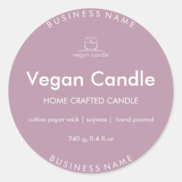 Modern minimalistisch homemade-etiket met kaarsje ronde sticker