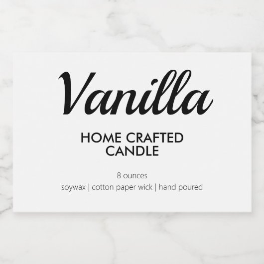 Modern minimalistisch Homemade Kandle Label Voedselcontainer Etiket (Enkel label)