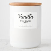 Modern minimalistisch Homemade Kandle Label Voedselcontainer Etiket (Voorkant)