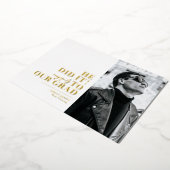 Modern minimalistisch horizontaal 3 foto's Afstude Folie Uitnodiging (Gedraaid)