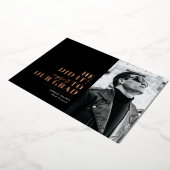 Modern minimalistisch horizontaal 3 foto's Afstude Folie Uitnodiging (Gedraaid)