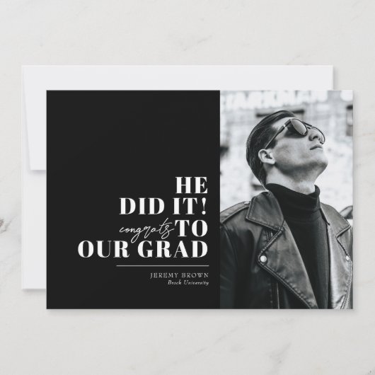 Modern minimalistisch horizontaal 3 foto's Afstude Kaart (Voorkant)