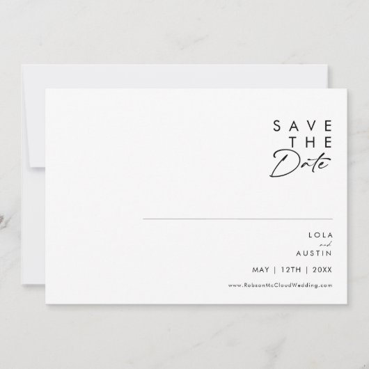 Modern minimalistisch horizontaal sparen de Datum Save The Date (Voorkant)
