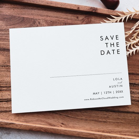 Modern minimalistisch horizontaal sparen de Datum Save The Date