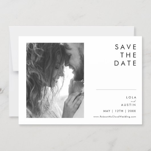 Modern minimalistisch horizontaal sparen de Magnet Magnetische Uitnodiging (Voorkant)