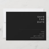 Modern minimalistisch horizontaal zwart-wit letter save the date (Voorkant)