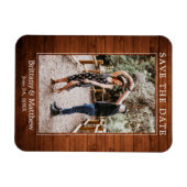 Modern minimalistisch hout afdrukken Bespaar de da Magneet (Horizontaal)