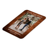 Modern minimalistisch hout afdrukken Bespaar de da Magneet (Linkerzijde)