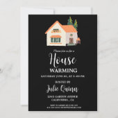 Modern Minimalistisch Huis opwarming Party Kaart (Voorkant)