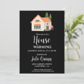 Modern Minimalistisch Huis opwarming Party Kaart (Staand voorkant)