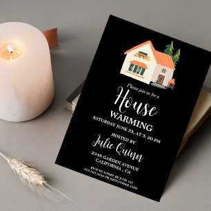 Modern Minimalistisch Huis opwarming Party Kaart