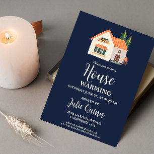 Modern Minimalistisch Huis opwarming Party Kaart