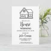 Modern Minimalistisch Huis opwarming Party Kaart (Staand voorkant)