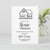 Modern Minimalistisch Huis opwarming Party Kaart (Staand voorkant)