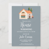 Modern Minimalistisch Huis opwarming Party Kaart (Voorkant)