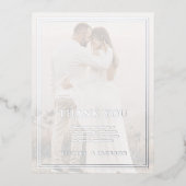 Modern minimalistisch huwelijk bedankt folie uitnodiging briefkaart (Voorkant)