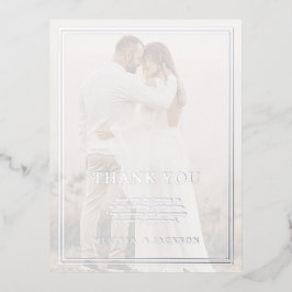 Modern minimalistisch huwelijk bedankt folie uitnodiging briefkaart