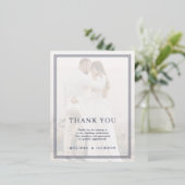 Modern minimalistisch huwelijk bedankt folie uitnodiging briefkaart (Staand Voorkant)