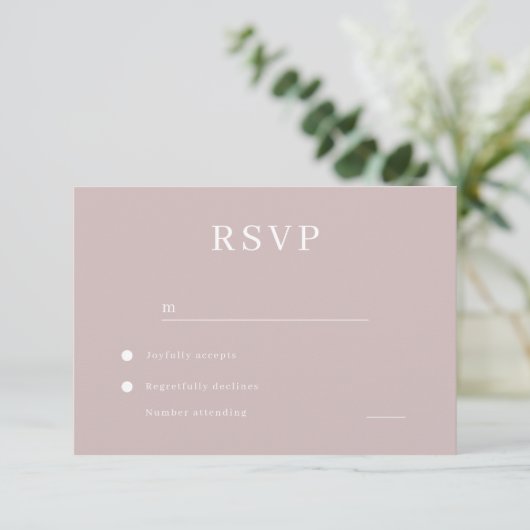 Modern minimalistisch huwelijk RSVP kaartje (Staand voorkant)